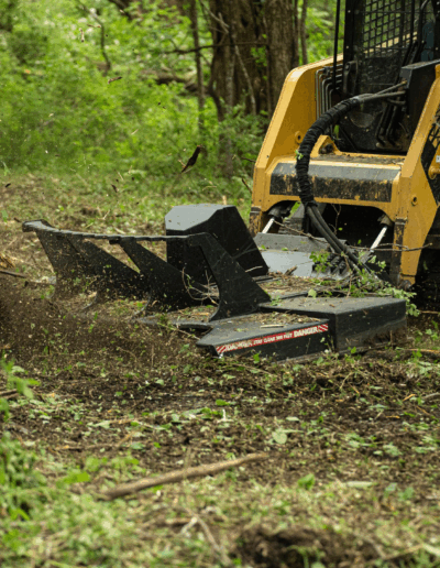 skid steer using for brush hogging